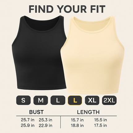 Cropped Tank Top for Women: Sleeveless, High Neck