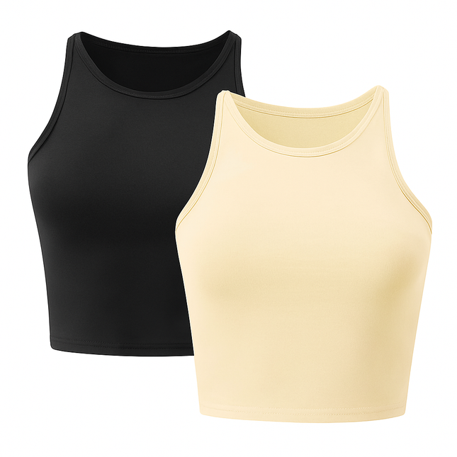Cropped Tank Top for Women: Sleeveless, High Neck