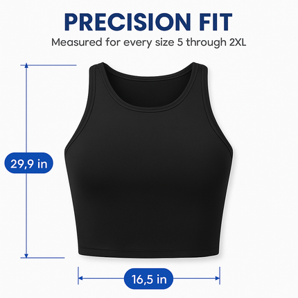 Cropped Tank Top for Women: Sleeveless, High Neck