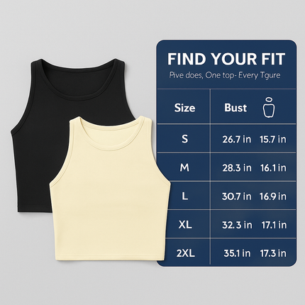 Cropped Tank Top for Women: Sleeveless, High Neck