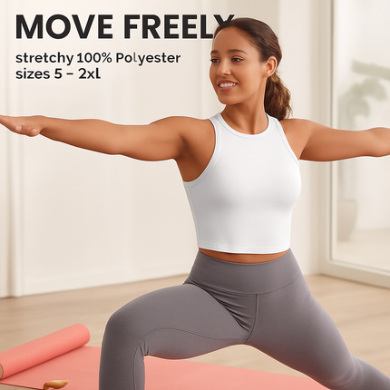 Cropped Tank Top for Women: Sleeveless, High Neck