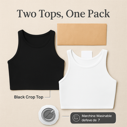 Cropped Tank Top for Women: Sleeveless, High Neck