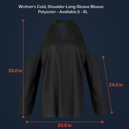 Off-the-Shoulder Blouse with V-Neck and Long Sleeves