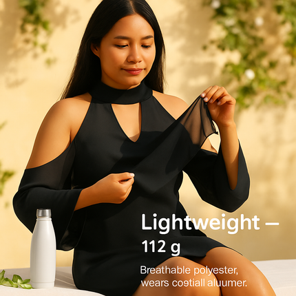 Off-the-Shoulder Blouse with V-Neck and Long Sleeves