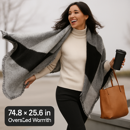 Winter Warm Scarf - Cozy Knit Shawl, Wrap & Blanket
