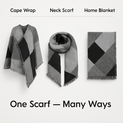 Winter Warm Scarf - Cozy Knit Shawl, Wrap & Blanket