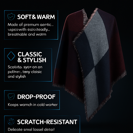 Winter Warm Scarf - Cozy Knit Shawl, Wrap & Blanket