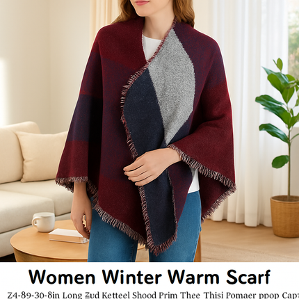 Winter Warm Scarf - Cozy Knit Shawl, Wrap & Blanket