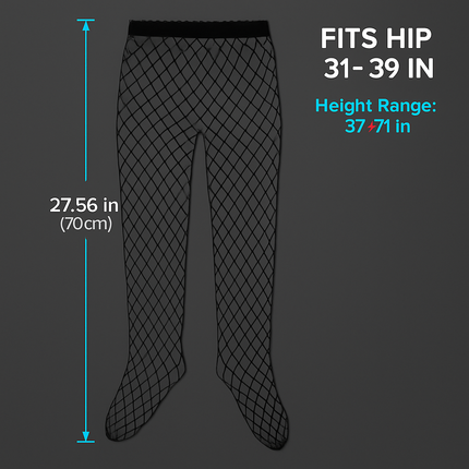 Women Fishnet Tights Sexy High Waist Fishnet Pantyhose Stretchy Mesh Hollow Out Tights Stockings w/ Small Medium Large Hole Choices
