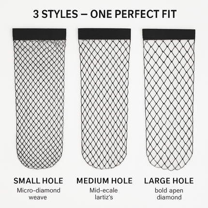 Women Fishnet Tights Sexy High Waist Fishnet Pantyhose Stretchy Mesh Hollow Out Tights Stockings w/ Small Medium Large Hole Choices