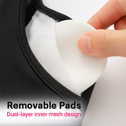 Women Sport Bras with Removable Pads, Low-Impact Square Neck