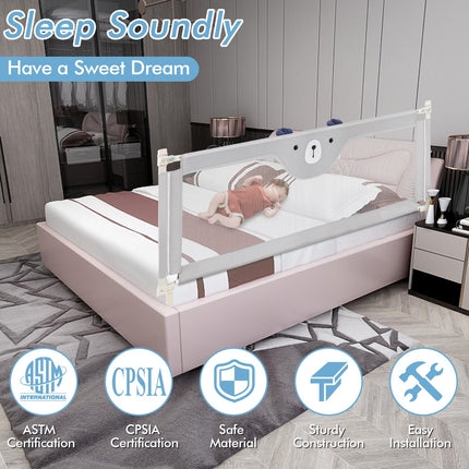 Vertical Lifting Baby Bed Rail with Double Safety Lock