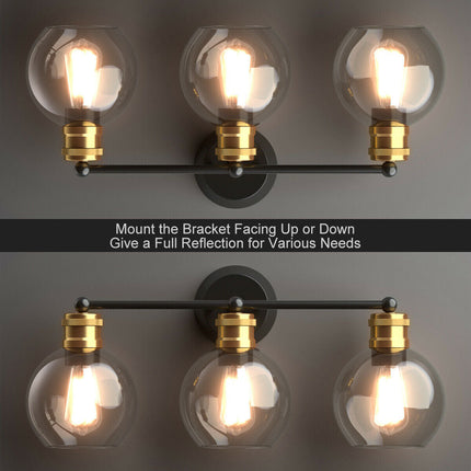 Modern 3-light Bubbled Glass Vanity Light
