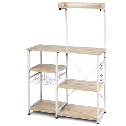 4 Tier Vintage Kitchen Baker's Rack Utility Microwave Stand-Coffee