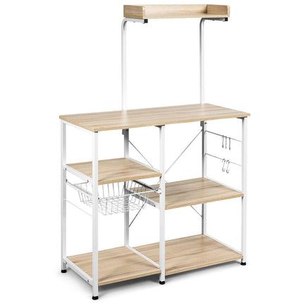 4 Tier Vintage Kitchen Baker's Rack Utility Microwave Stand-Coffee
