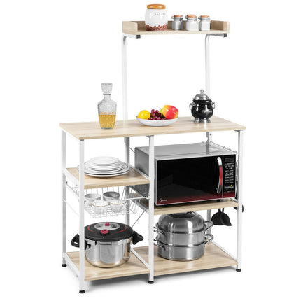 4 Tier Vintage Kitchen Baker's Rack Utility Microwave Stand-Coffee