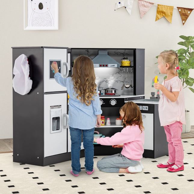 Kids Corner Pretend Kitchen Playset with Separated Washing Basin