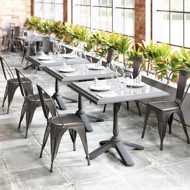 Metal Dining Chairs Set of 4 with Removable Backrest for Dining Room Restaurant Living Room