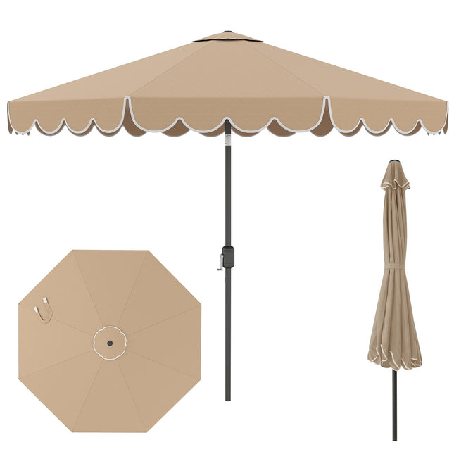 10 Feet Patio Umbrella Outdoor Market Umbrella with Crank Tilt Adjustment
