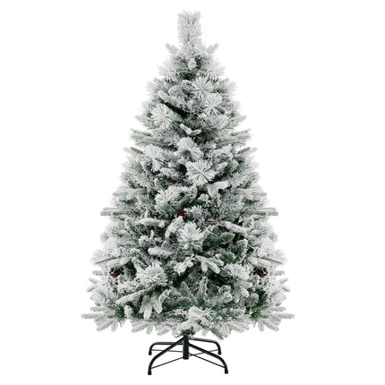 4.5/6/7 Feet Artificial Xmas Tree with Pine Needles and LED Lights