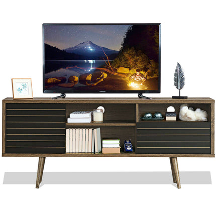 Mid-Century Modern TV Stand for TVs up to 65 Inch with Storage Shelves