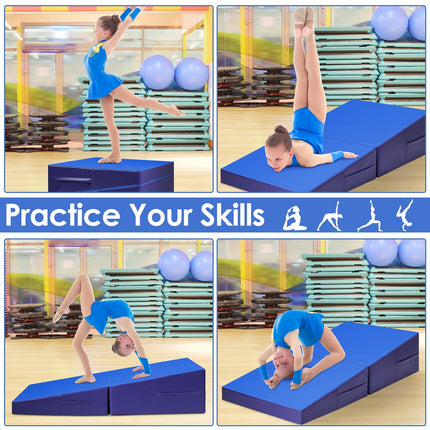 Folding Incline Mat Slope Cheese Gymnastics Gym Exercise Yellow