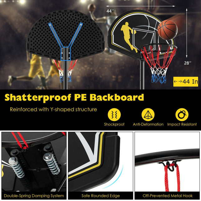 Adjustable Basketball Hoop System 4.25-10 Feet Portable