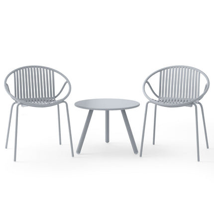 3-Piece Patio Conversation Set with Round Coffee Table