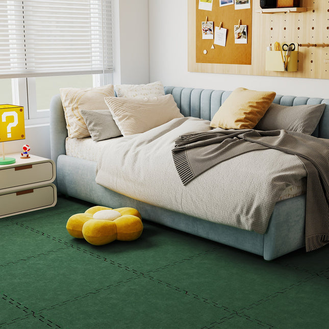 25 Pack-100 Sq.Ft. Foam Floor Tiles Interlocking Carpet Tiles with Edge Borders