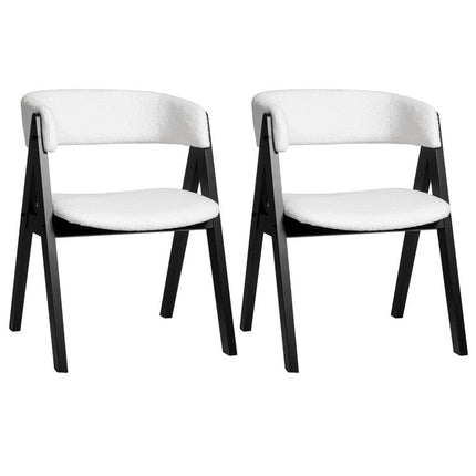 3-Piece Mid-Century Dining Set with 36‚Äù Round Pedestal Table and 2 Sherpa Upholstered Chairs