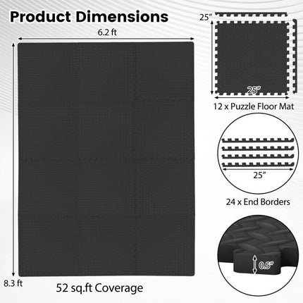 Inflation Free Boxing Set and 12Pcs 1/2" Puzzle Exercise Mat