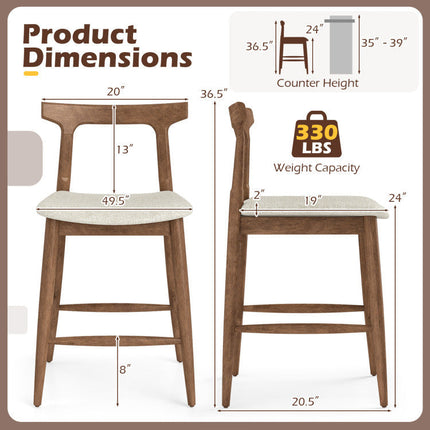 Kitchen Island with Storage with 2 Counter Height Solid Wood Bar Stools Set