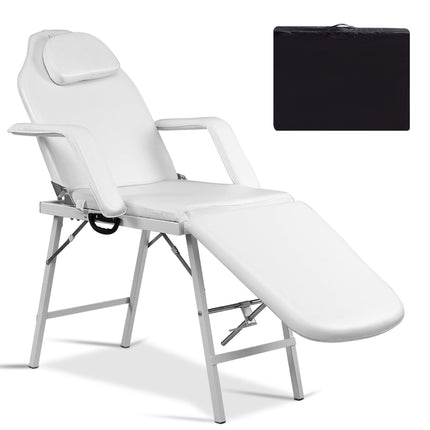 73 Inch Adjustable Massage Table with Backrest & Footrest