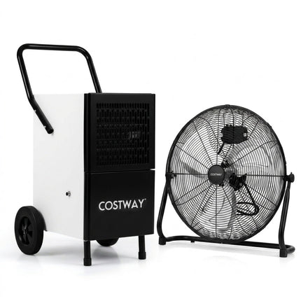 Commercial Dehumidifier and Heavy‑Duty Metal Floor Fan Combo