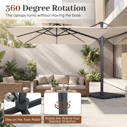 10 FT Cantilever Patio Umbrella with 220 LBS Base