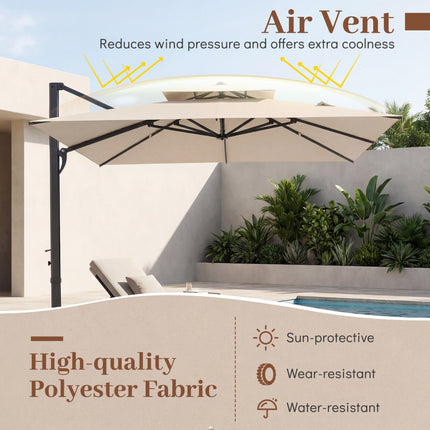 10 FT Cantilever Patio Umbrella with 220 LBS Base