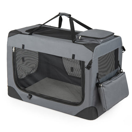 Soft Collapsible Dog Crate with Mesh Windows and 3 Doors