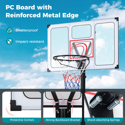 Portable Basketball Hoop Adjustable 4.1-10 Feet with Base