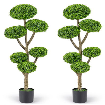 6-Ball Topiary Tree Set of 2 with Weighted Base