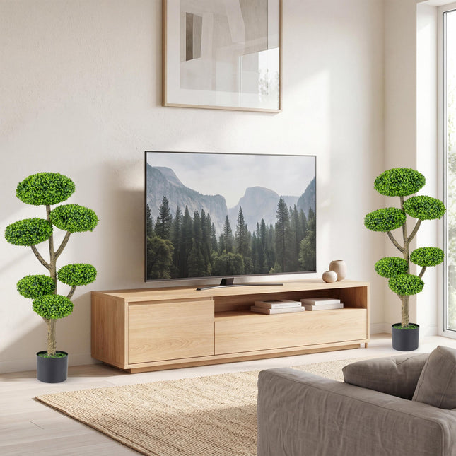 6-Ball Topiary Tree Set of 2 with Weighted Base