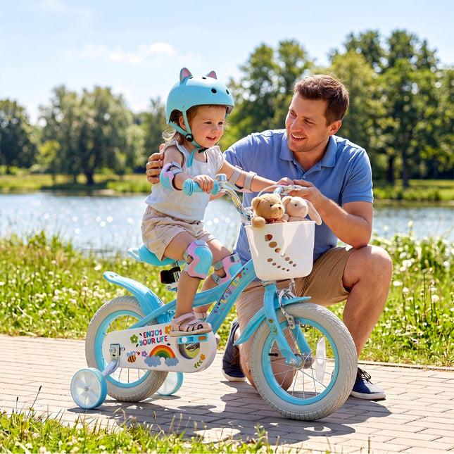 Girls Bike 12-18 Inch with Training Wheels and Basket