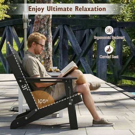 Folding Adirondack Chair with High Backrest - HDPE Weather Resistant