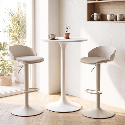 Adjustable Swivel Bar Stools Set of 2 with Back & Footrest