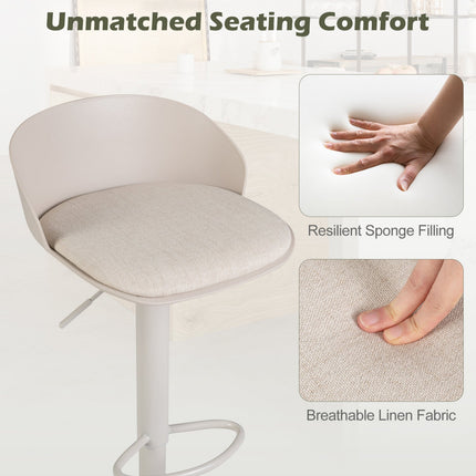 Adjustable Swivel Bar Stools Set of 2 with Back & Footrest