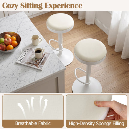 Adjustable Bar Stools Set of 2 with Padded Seat