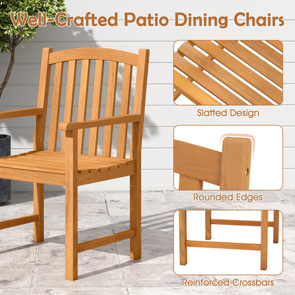 5-Piece Acacia Wood Patio Dining Set for 4 with Umbrella Hole