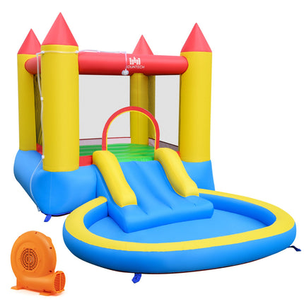 Inflatable Water Slide Bounce House with Splash Pool & Blower