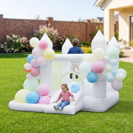 Inflatable Bounce House with Basketball Hoop and Slide