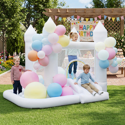 Inflatable Bounce House with Basketball Hoop and 480W Blower