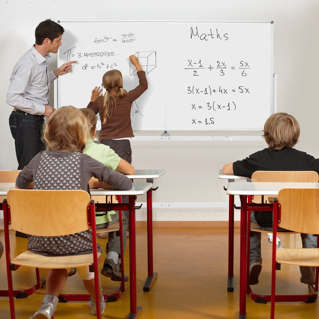 Rolling Double-Sided Magnetic Whiteboard on Wheels with Stand and Aluminum Alloy Frame